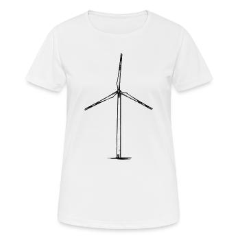 Windrad Illustration - Frauen T-Shirt atmungsaktiv - Weiß - Vorne - AI Model Female 172 dark (172cm)
