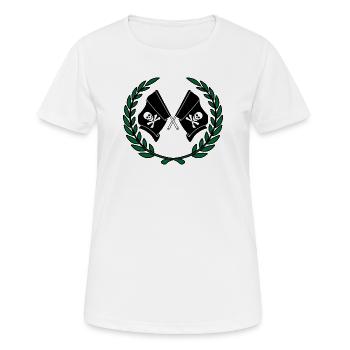 Drapeaux de pirates en couronne de laurier - T-shirt respirant Femme - blanc - Devant - AI Model Female 172 dark (172cm)