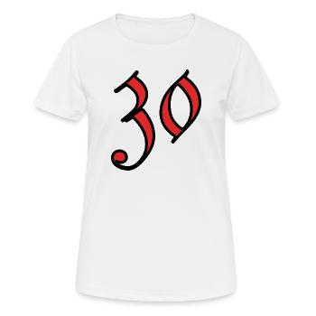 30. 30 YEARS. 30th ANNIVERSARY. 30 YEARS ANNIVERSARY. - Women's Breathable T-Shirt - white - Front - AI Model Female 172 dark (172cm)
