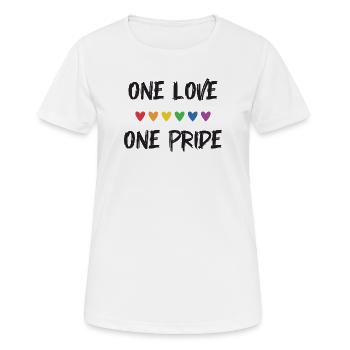 LGBT Pride Month - Eine Liebe, eine Pride - Frauen T-Shirt atmungsaktiv - Weiß - Vorne - AI Model Female 172 dark (172cm)