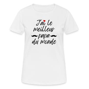 Ich habe den besten Vater der Welt - Frauen T-Shirt atmungsaktiv - Weiß - Vorne - AI Model Female 172 dark (172cm)