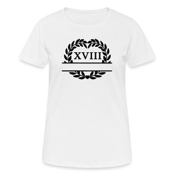 Dix-huit ans, couronne de laurier en chiffres latins - T-shirt respirant Femme - blanc - Devant - AI Model Female 172 dark (172cm)
