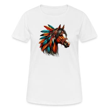 American Indian Horse American Indians - Women's Breathable T-Shirt - white - Front - AI Model Female 172 dark (172cm)