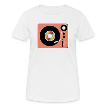Retro Plattenspieler Vintage Vinyl Plattenspieler - Frauen T-Shirt atmungsaktiv - Weiß - Vorne - AI Model Female 172 dark (172cm)