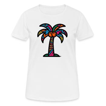 Palme - Frauen T-Shirt atmungsaktiv - Weiß - Vorne - AI Model Female 172 dark (172cm)