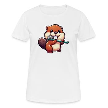 Bieber - Frauen T-Shirt atmungsaktiv - Weiß - Vorne - AI Model Female 172 dark (172cm)