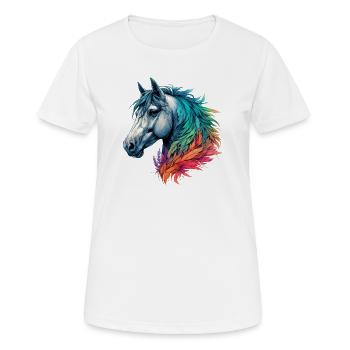 Cheval - T-shirt respirant Femme - blanc - Devant - AI Model Female 172 dark (172cm)