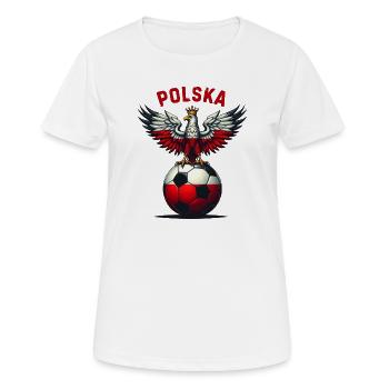 Polnischer Fußball - Frauen T-Shirt atmungsaktiv - Weiß - Vorne - AI Model Female 172 dark (172cm)