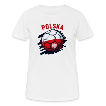 Polnischer Fußball - Frauen T-Shirt atmungsaktiv - Weiß - Vorne - AI Model Female 172 dark (172cm)