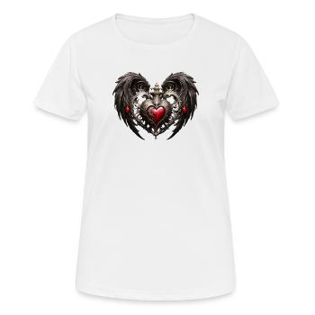 A stunning Gothic heart with elegant wings - Women's Breathable T-Shirt - white - Front - AI Model Female 172 dark (172cm)