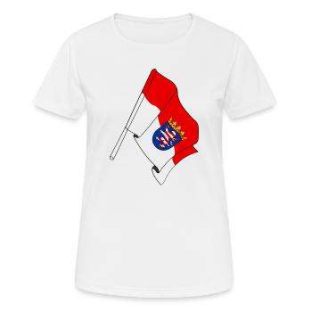 Drapeau de la Hesse - T-shirt respirant Femme - blanc - Devant - AI Model Female 172 dark (172cm)
