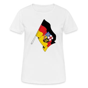 Drapeau de la Sarre - T-shirt respirant Femme - blanc - Devant - AI Model Female 172 dark (172cm)