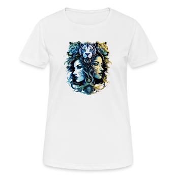 Conception fantastique de têtes de lion et de têtes de - T-shirt respirant Femme - blanc - Devant - AI Model Female 172 dark (172cm)