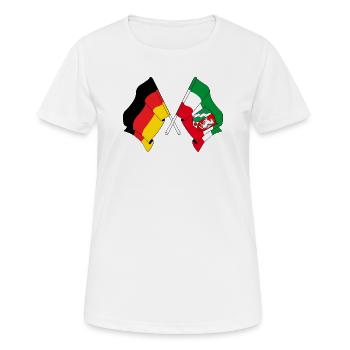 Drapeau Allemagne, Rhénanie-du-Nord-Westphalie - T-shirt respirant Femme - blanc - Devant - AI Model Female 172 dark (172cm)