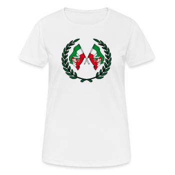 Fahnen Nordrhein-Westfalen Lorbeerkranz - Frauen T-Shirt atmungsaktiv - Weiß - Vorne - AI Model Female 172 dark (172cm)
