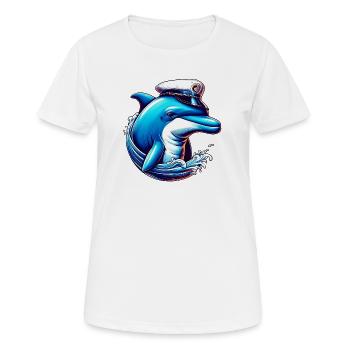 Delfin-Seemann - Frauen T-Shirt atmungsaktiv - Weiß - Vorne - AI Model Female 172 dark (172cm)