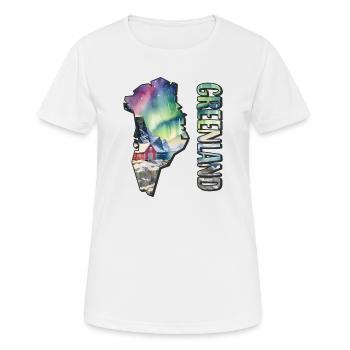 Aquarell Landkarte Grönland - Frauen T-Shirt atmungsaktiv - Weiß - Vorne - AI Model Female 172 dark (172cm)