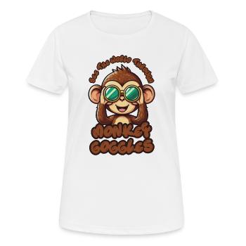 Cute Monkey: Sehen Sie die Welt durch eine Affenbrille! - Frauen T-Shirt atmungsaktiv - Weiß - Vorne - AI Model Female 172 dark (172cm)