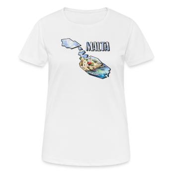 Aquarell Landkarte Malta - Frauen T-Shirt atmungsaktiv - Weiß - Vorne - AI Model Female 172 dark (172cm)