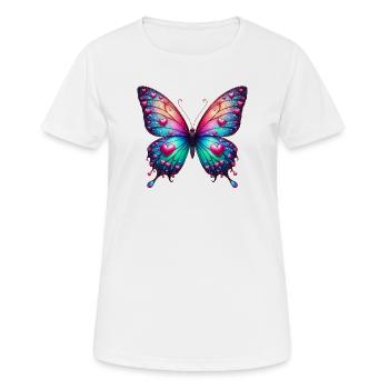 Coeur papillon Coeurs Coeurs Coeurs Coeurs - T-shirt respirant Femme - blanc - Devant - AI Model Female 172 dark (172cm)