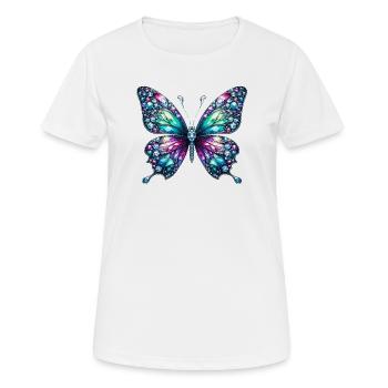 Papillon, Diamant, Diamants, Cristaux, Cristal - T-shirt respirant Femme - blanc - Devant - AI Model Female 172 dark (172cm)