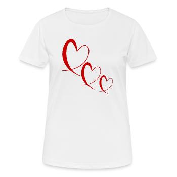 HERZ. PAAR. GERADE VERHEIRATET. Junggesellinnenabschied. VALENTINSTAG. - Frauen T-Shirt atmungsaktiv - Weiß - Vorne - AI Model Female 172 dark (172cm)