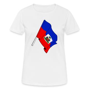 Flagge Haiti - Frauen T-Shirt atmungsaktiv - Weiß - Vorne - AI Model Female 172 dark (172cm)