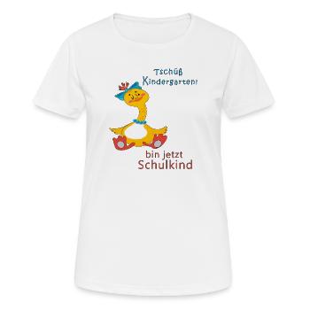 Tschüss Kindergarten - Frauen T-Shirt atmungsaktiv - Weiß - Vorne - AI Model Female 172 dark (172cm)