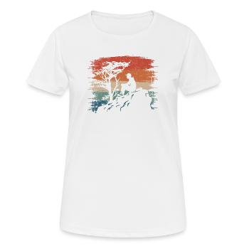 Coucher de soleil Silhouette Falaise - T-shirt respirant Femme - blanc - Devant - AI Model Female 172 dark (172cm)