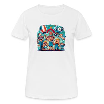 Individueller 4th Juli Feierdesign - Frauen T-Shirt atmungsaktiv - Weiß - Vorne - AI Model Female 172 dark (172cm)