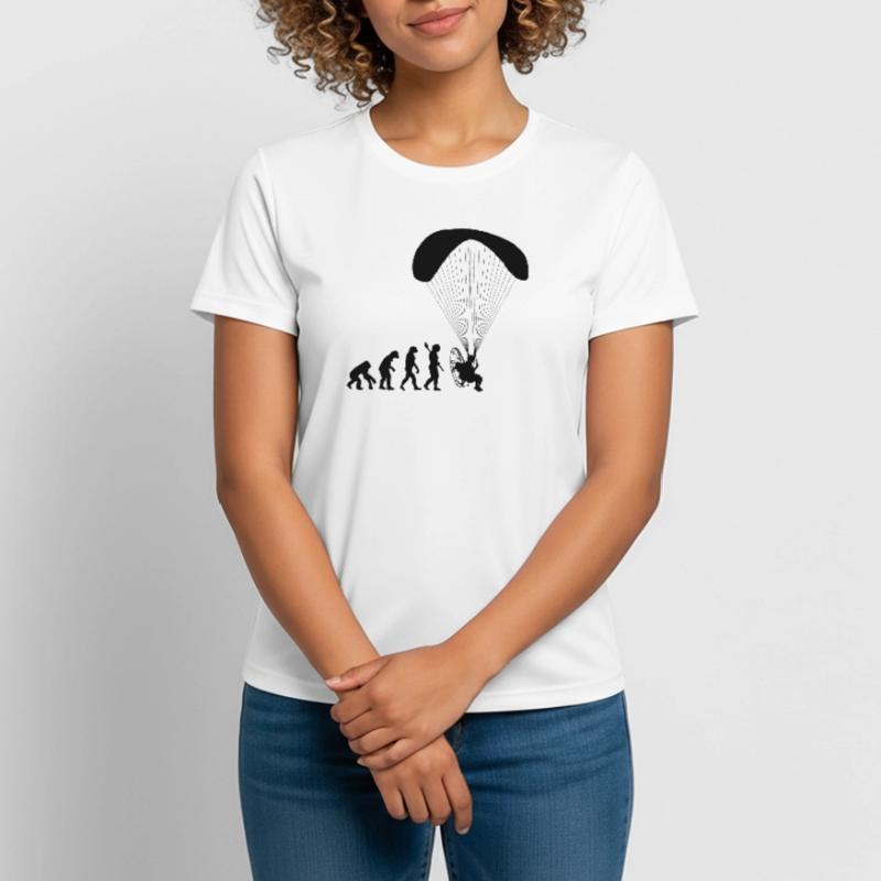 Paramotoring Human Evolution Funny Women's Breathable T-Shirt