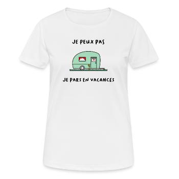 VACANCES. BONNES VACANCES. MAÎTRESSE. MAÎTRE. PROF - T-shirt respirant Femme - blanc - Devant - AI Model Female 172 dark (172cm)