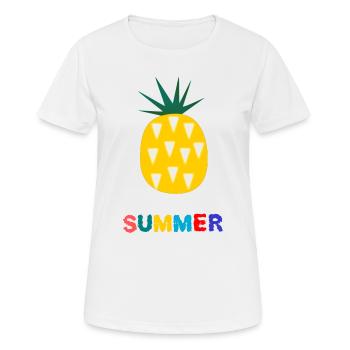 VACANCES. BONNES VACANCES. MAÎTRESSE. MAÎTRE. PROF - T-shirt respirant Femme - blanc - Devant - AI Model Female 172 dark (172cm)