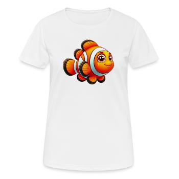 Poisson-clown - T-shirt respirant Femme - blanc - Devant - AI Model Female 172 dark (172cm)
