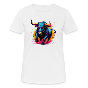Stier - Frauen T-Shirt atmungsaktiv - Weiß - Vorne - AI Model Female 172 dark (172cm)