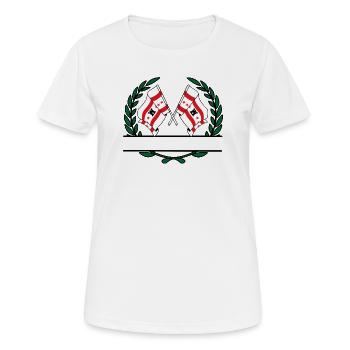 Flaggen Provinz Drenthe Lorbeerkranz Banner - Frauen T-Shirt atmungsaktiv - Weiß - Vorne - AI Model Female 172 dark (172cm)