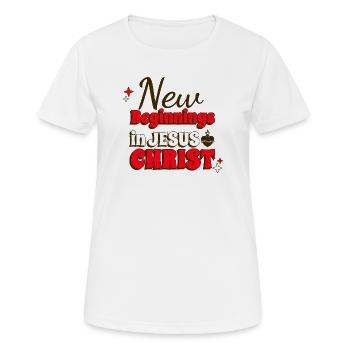 Neuanfänge in Jesus Christus - Frauen T-Shirt atmungsaktiv - Weiß - Vorne - AI Model Female 172 dark (172cm)