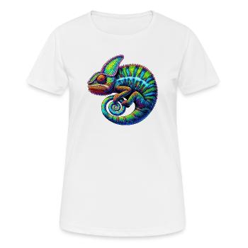 Caméléon - T-shirt respirant Femme - blanc - Devant - AI Model Female 172 dark (172cm)