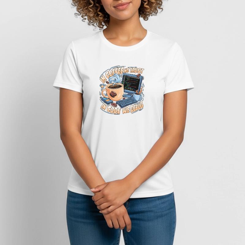 CoffeeCode Debug: In Code We Debug Women's Breathable T-Shirt