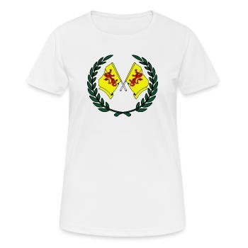 Flaggen der Provinz Südholland mit Lorbeerkranz - Frauen T-Shirt atmungsaktiv - Weiß - Vorne - AI Model Female 172 dark (172cm)