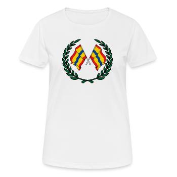 Couronne de laurier des drapeaux de la province d'Overijssel - T-shirt respirant Femme - blanc - Devant - AI Model Female 172 dark (172cm)