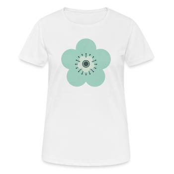 Vert menthe et fleur bleue - T-shirt respirant Femme - blanc - Devant - AI Model Female 172 dark (172cm)