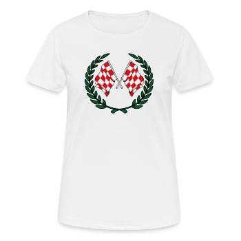 Flaggen der Provinz Nordbrabant mit Lorbeerkranz - Frauen T-Shirt atmungsaktiv - Weiß - Vorne - AI Model Female 172 dark (172cm)