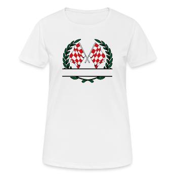 Flaggen der Provinz Nordbrabant mit Lorbeerkranz - Frauen T-Shirt atmungsaktiv - Weiß - Vorne - AI Model Female 172 dark (172cm)