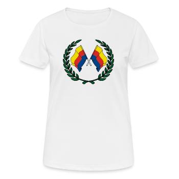 Flaggen der Provinz Nordholland mit Lorbeerkranz - Frauen T-Shirt atmungsaktiv - Weiß - Vorne - AI Model Female 172 dark (172cm)