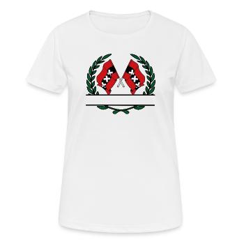 Drapeaux ville Amsterdam bannière couronne de laurier - T-shirt respirant Femme - blanc - Devant - AI Model Female 172 dark (172cm)