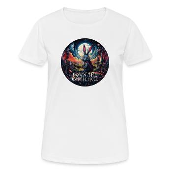 Kaninchen Alice im Wunderland Im Kaninchenbau - Frauen T-Shirt atmungsaktiv - Weiß - Vorne - AI Model Female 172 dark (172cm)