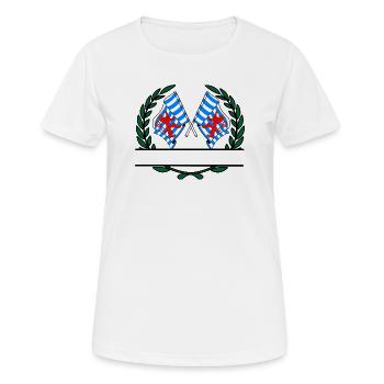 Flaggen der Provinz Luxemburg Belgien Lorbeerkranz - Frauen T-Shirt atmungsaktiv - Weiß - Vorne - AI Model Female 172 dark (172cm)
