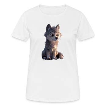Loup Motif Loups Loup Meute Wolfhound Loup Mignon Loup - T-shirt respirant Femme - blanc - Devant - AI Model Female 172 dark (172cm)