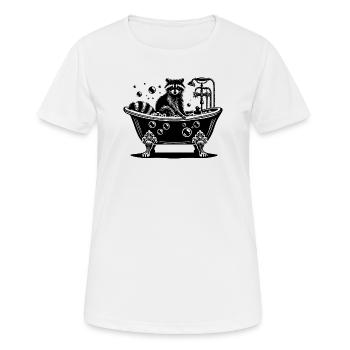 Raton laveur mignon dans la baignoire - T-shirt respirant Femme - blanc - Devant - AI Model Female 172 dark (172cm)